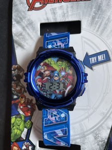 Avengers Youth Flashing LCD Watch w/Avengers Logo Band New