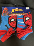 Marvel Spiderman Face Pose Kids Socks 10 Pairs Size 6-8