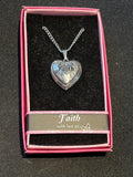 Heart Picture Locket With Love Necklace 16-18" Chain Faith