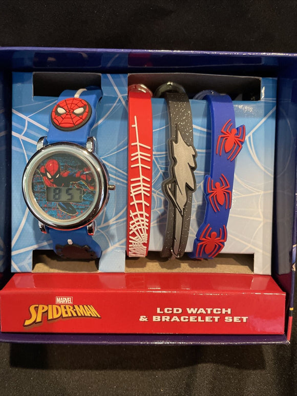 Spiderman Youth LCD Watch and Bracelet Set