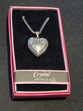 Heart Picture Locket With Love Necklace 16-18" Chain Crystal