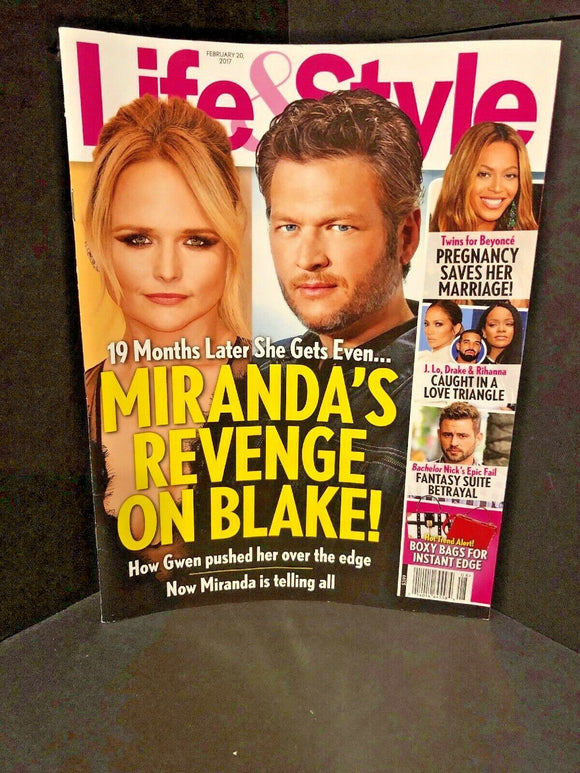 LIFE & STYLE Magazine; February 20, 2017 Miranda, Blake, Beyonce NEW