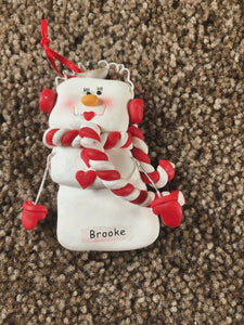 Brooke Personalized Snowman Ornament Encore 2004 NEW