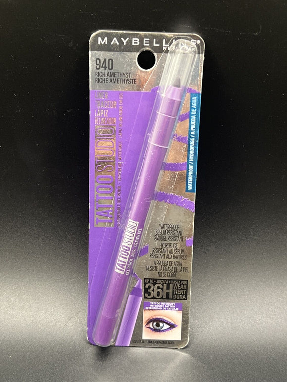 Maybelline TattooStudio Sharpenable Gel Pencil Eyeliner, #940 Rich Amethyst