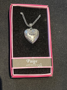 Heart Picture Locket With Love Necklace 16-18" Chain Paige