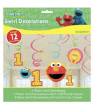 Sesame Street 1st Elmo Swirl Hanging Party Decorations Birthday 12 Per Package