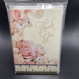 DAZZLING SHOWER THANK YOU CARDS Wedding Roses Bride Pink Blank Notes