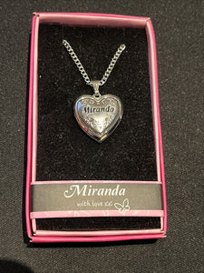 Heart Picture Locket With Love Necklace 16-18" Chain Miranda