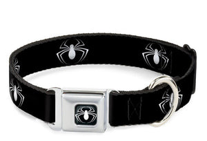 Buckle Down Seatbelt Dog Collar Spider Logo 3 1” Wide Sz Large 15”-26" WVN003