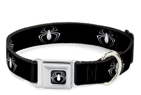Buckle Down Seatbelt Dog Collar Spider Logo 3 1” Wide Sz Large 15”-26