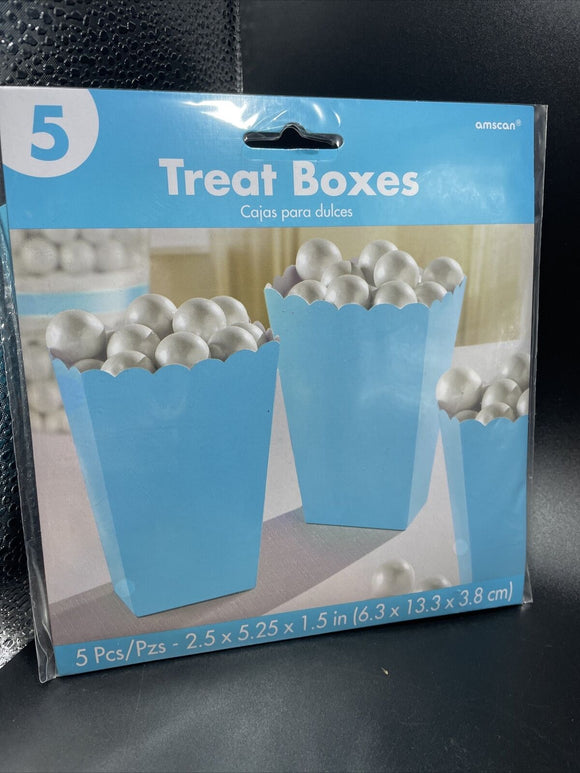 Light Blue Treat Boxes 5ct 2.5x5.25x1.5”