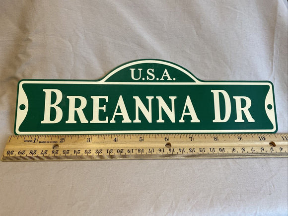 Green Street Room Sign Personalized  ~ USA  Breanna DR ~ Stocking Stuffer ~