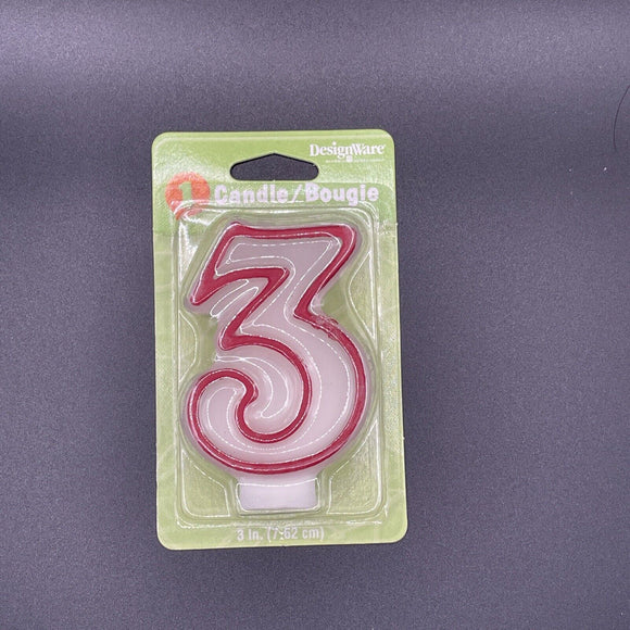 Design Ware Birthday Numeral Candle # 3