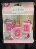 It's A Girl Pink Favor Boxes Baby Shower 24 Pcs. ~ NEW