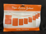Orange Paper Lantern Garland 12Ft