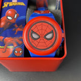 Marvel Spiderman Face Light Up Flip Top Kids LED Watch W/Decorative Band