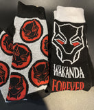 Marvel Wakanda Forever & Black Panther Logo 2 Pack Mens Socks Size 6-12