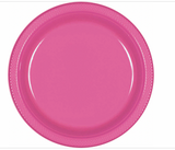 Bright Pink 9" Plastic Lunch Plates - 20 ct.