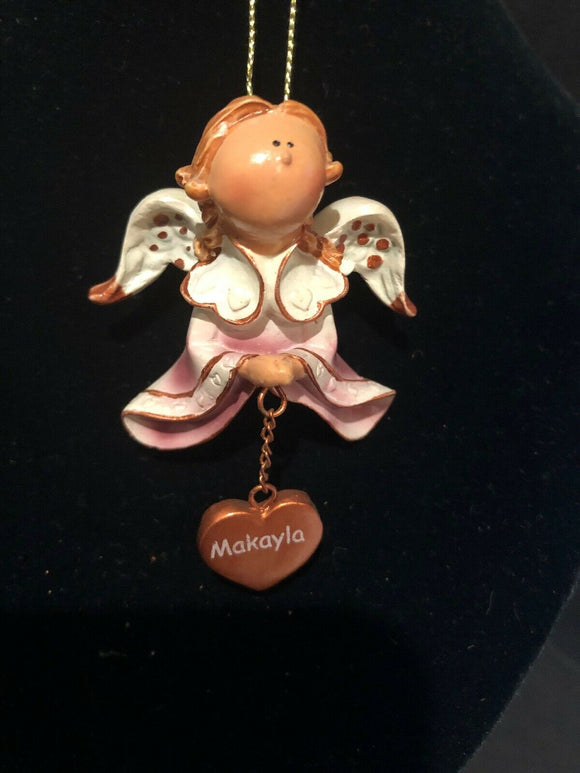 Pink Makayla Prayer Angel Orn by the Encore Group made by Russ Berrie NEW