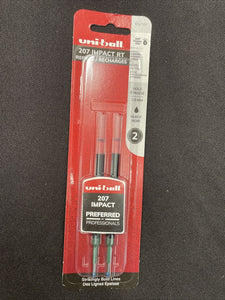 Refill for Gel 207 IMPACT RT Roller Ball Pens, Bold Point, Black Ink, 2/Pack
