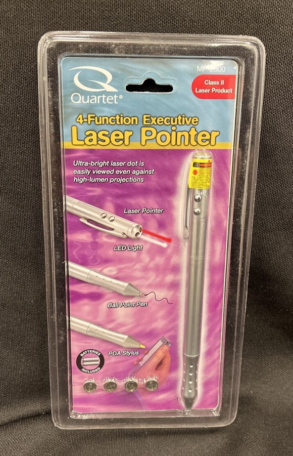 Quartet 4-in-1 Laser Pointer - Pointer, LED Light, Ball Point Pen, PDA Stylus