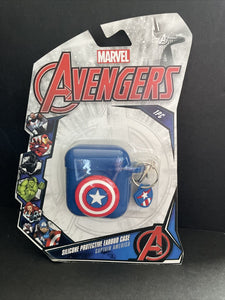AVENGERS CAPTIAN AMERICA Soft Silicone Earbud CASE COVER  1/2 | With Keychain