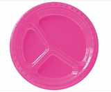 Large Plastic Divided 10” Plates, Pk. 20