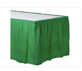 Reusable Green Plastic Table Skirt 29”x168”