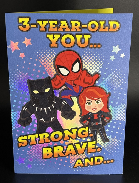 Avengers 3rd Birthday Greeting Card w/Envelope Marvel
