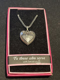 Heart Picture Locket With Love Necklace 16-18" Chain My Hero To those who serve
