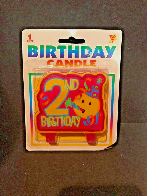 2nd Birthday Candle Pink NEW