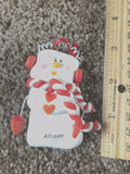 Allison Personalized Snowman Ornament Encore 2004 NEW