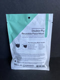 3 Pack Black REUSABLE FACE MASK Double-Ply Medium/Large Bella+Canvas brand