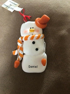 Daniel Personalized Snowman Ornament Encore 2004 NEW