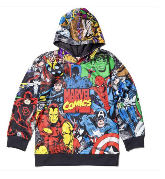 Marvel Avengers Rocket Raccoon Thor Ant man Pullover Hoodie Size 6