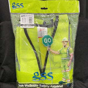 GSS Safety 3001 Non-ANSI Economy Vest with 1"W Stripe, Lime with Silver Stripe,