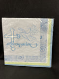 Faithful Dove Religious Party Luncheon Napkins - BLUE - COMMUNION 16Ct