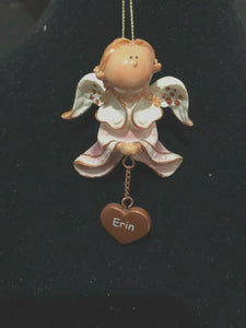 Pink Erin Prayer Angel Orn by the Encore Group made by Russ Berrie NEW