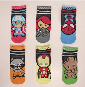 Marvel  Comics Low Cut Women's 6-Pack Socks Multi-Color by HYP New