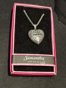 Heart Picture Locket With Love Necklace 16-18" Chain Samantha