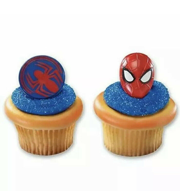 DecoPac Spiderman Mask and Spider Cupcake Rings - 144 ct