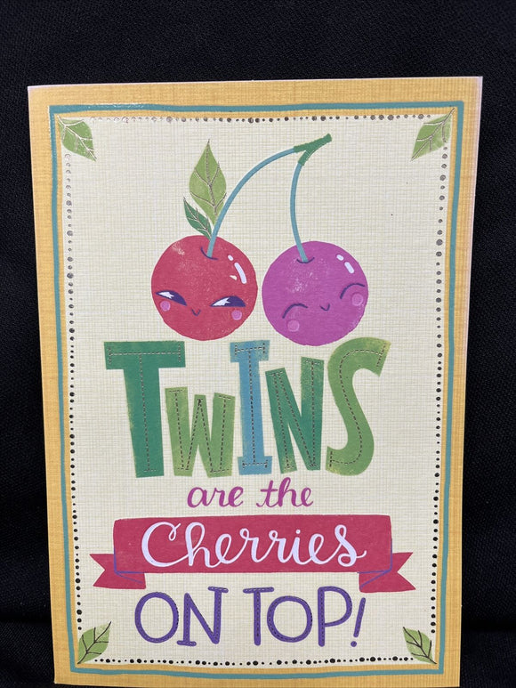 New Baby Twins Greeting Card w/Envelope