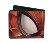 Buckle Down Spiderman Eyes Close Up Mens Bifold Wallet