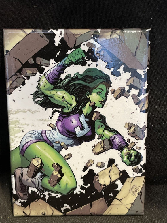 Marvel Comics She-Hulk Character Smash Magnet Green