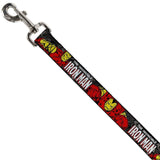 Buckle Down DOG LEASH - THE INVINCIBLE IRON MAN STACKED COMIC BOOKS 1" Wide 4'