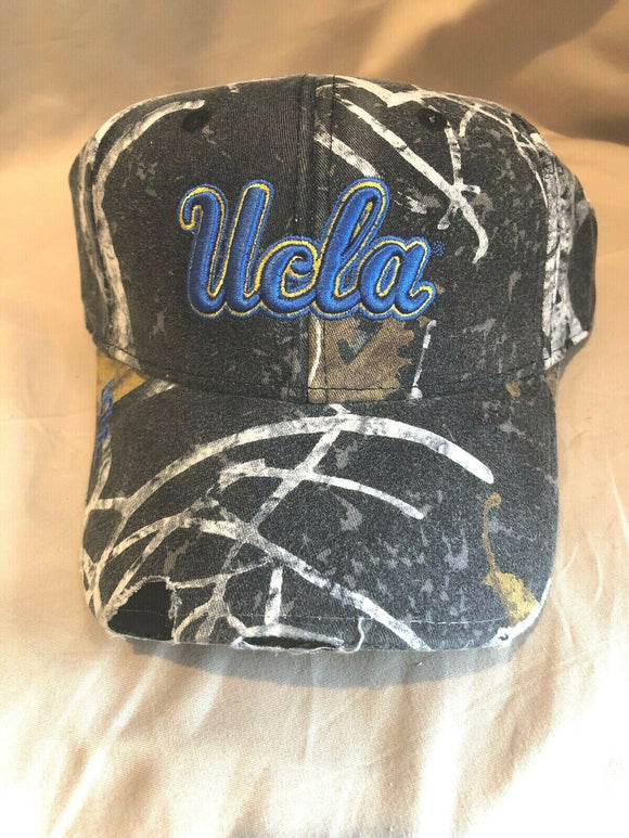 UCLA Bruins  Distress Camo Gray/Black Baseball Cap Adjustable NEW