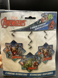 MARVEL AVENGERS FOIL SWIRL HANGING DECORATIONS  3 in a Pack