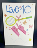 Happy 40th Birthday Tennis Greeting Card w/Envelope