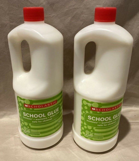 Scholastic WHITE School Glue (2) 32.4 oz bottles Non-Toxic Washable Dr –  The Odd Assortment