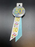 50th Birthday Pin Decoration 2”x5.5”